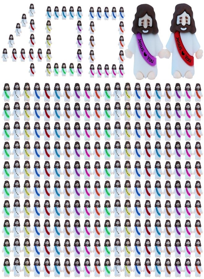 TFengfly 400 Pcs Little Jesus Figures Mini Rubber Jesus Miniatures to Hide and Seek Religious Gift Party Favors Easter Egg Stuffers - Image 1